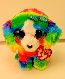 Ty Beanie Boos - LOLA the Rainbow Dog Claire's Exclusive Style 36948 NEW 6” 15cm - Picture 1 of 7