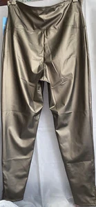 YUMMIE Woman Leggings Metallic Bronze Stretch Polyester Skinny Pants size 1X - Picture 1 of 5
