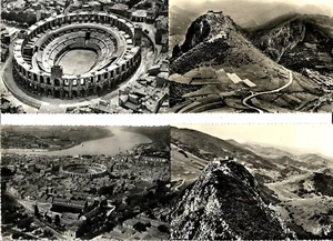 1950's..4x B & W Postcards, Chateau de Montesegur & Gladiator Stadium COLOSSEUM - Imagen 1 de 7