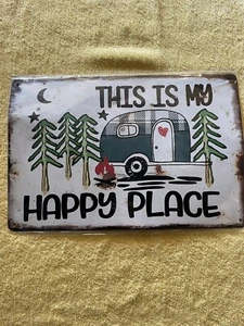 “ This Is My Happy Place” Camping Tin Sign Decor  - Picture 1 of 2