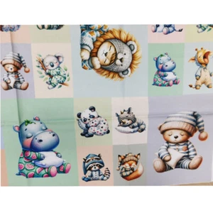 Patchwork Quilting Sewing Fabric Bed Buds Sleepy Panel 55x110cm - Picture 1 of 5