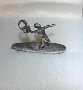 Vintage Sterling Silber Surfer Charm Anhänger - Bild 1 von 9