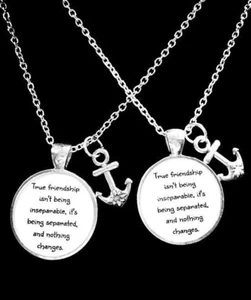 Best Friend Necklace Set Anchor True Friendship Long Distance Friends Jewelry - Picture 1 of 1