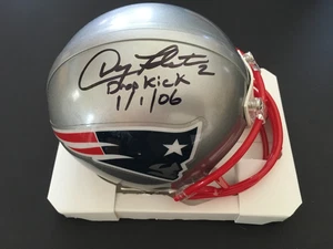DOUG FLUTIE AUTO'D PATRIOTS MINI HELMET W/ "DROP KICK 1/1/06" INSCR. J.S.A. - Picture 1 of 7