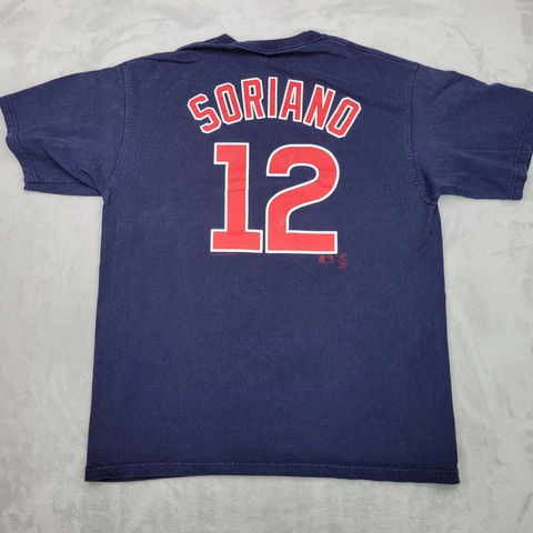 Chicago Cubs Shirt Men Large Blue Sport Team Crew Jersey Alfonso Soriano Adult L Cover