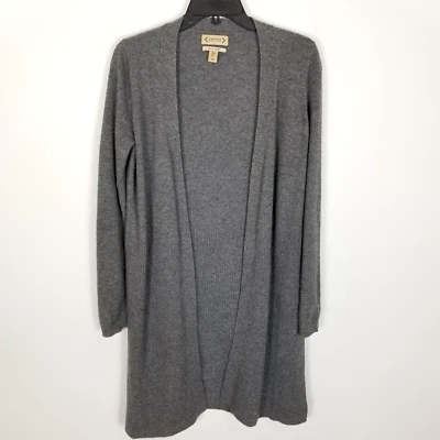 Nanette Lepore Women 2 Ply Cashmere Cardigan Sweaters Size S Gray Open Front - Image 1 of 4