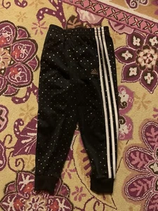 Black with Gold Polka Dot Adidas Pants Youth 5 - Picture 1 of 5