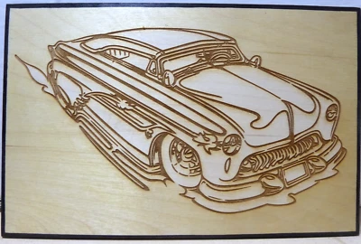 Trineo de plomo años 30 dibujos animados coche madera placa grabada, arte de pared, arte de coche, colgante de pared. Foto 1 de 3