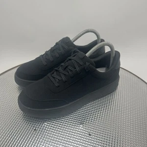Zapatos informales Kizik Irvine de lona totalmente negros talla 6Y para mujer 7 sin cordones - Imagen 1 de 12