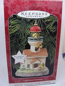 1998, LIGHTHOUSE GREETINGS, 2ND, HALLMARK KEEPSAKE ORNAMENT - Imagen 1 de 2