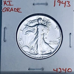 1943 WALKING LIBERTY SILVER HALF DOLLAR HI GRADE U.S. MINT RARE COIN 4340 - Picture 1 of 3