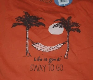 XL NUEVO CON ETIQUETAS Camiseta Life is Good Sway To Go Hamaca Relax Naranja LS Crusher Para Hombre - Imagen 1 de 5