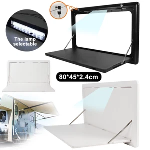 Folding Caravan Picnic Table Camping Motorhome RV Black White 800 x 450mm - Picture 1 of 17