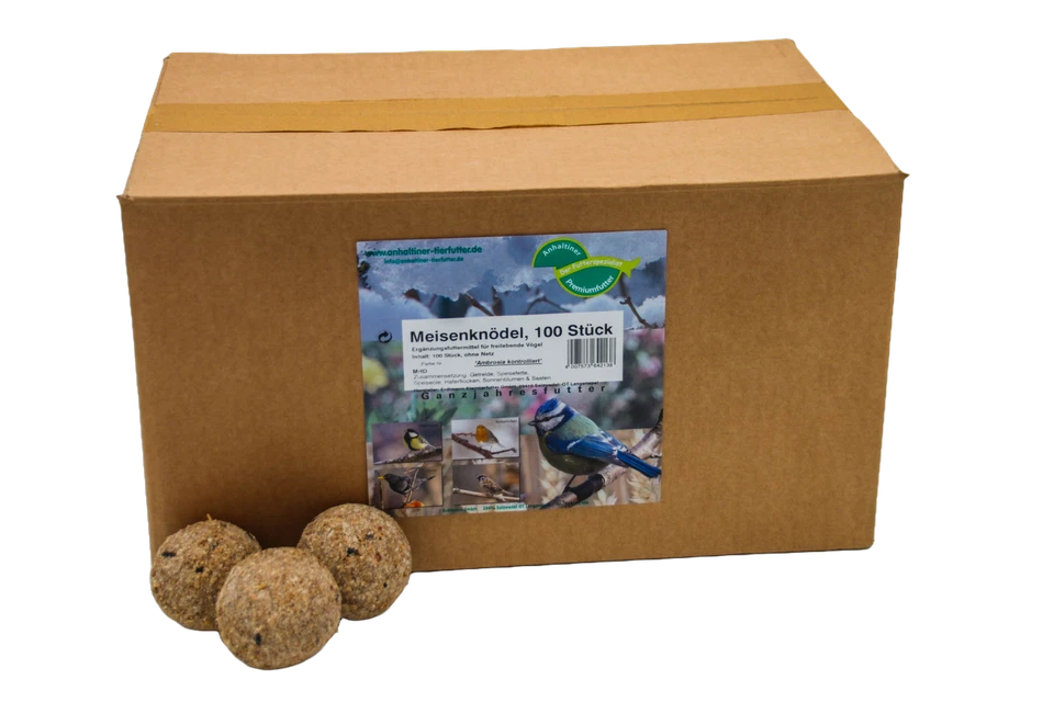 Anhaltiner Meisenknödel 100St. ohne Netz Rindertalg Wildvögel Energiequelle Fett - Bild 1 von 4