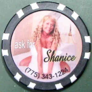 Wild Horse. Brothel Casino Chip. Reno, NV. Shanice. BR06. - Picture 1 of 2