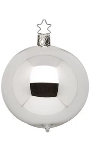 Inge Glaskugel 8 cm, silber glänzend 10000T008 deutsches Glas NEU mit GRATIS Geschenkbox - Bild 1 von 1