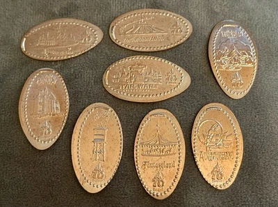 Disneyland 70th Anniversary Set Of 8 Pressed Pennies Park Lands From Opera House - Image 1 of 4