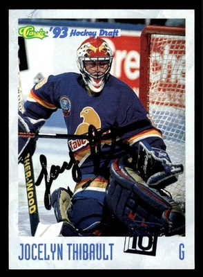 1993 Classic '93 Hockey Draft #10 Jocelyn Thibault Signed Auto (no COA) *d2 - Image 1 of 2