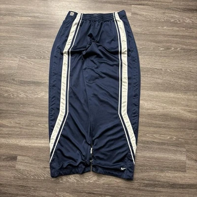 Pantalones de baloncesto Nike talla XL azul marino deslumbrante rasgar a presión brillantes sedosos Y2K holgados de colección Foto 1 de 4