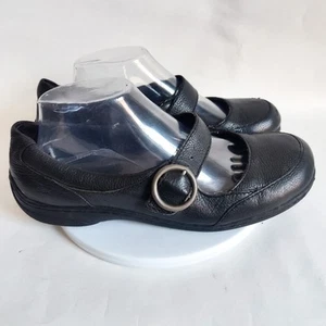 Born BOC Black Leather Mary Janes Comfort Flats Academia Size 9 /40.5 Coquette - Picture 1 of 12