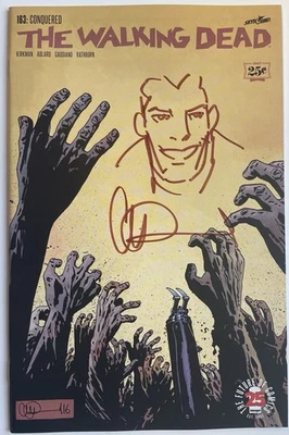 The Walking Dead #163 (2017) w/NEGAN Remarque by Charlie Adlard - Image 1 of 2