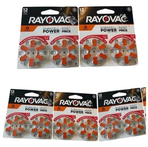 RAYOVAC Size 13 Hearing Aid Batteries 12 Pack Lot Of 60 Batteries Total - Picture 1 of 1