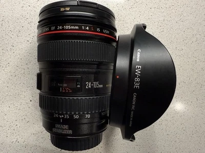 Canon EF 24-105mm F/4L IS USM obiettivo con filtro B+N, cappuccio e tappi - Immagine 1 di 4