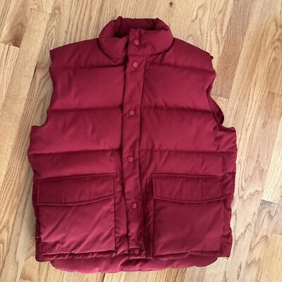 Cabela's Premiere Northern Goose Down Puffer Vest Men Medium Red Insulated Snap - Image 1 of 4