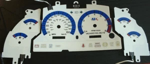 For 96-98 Ford Mustang GT 150 mph Cluster White Face Glow Gauges Glow Blue Green - Picture 1 of 7
