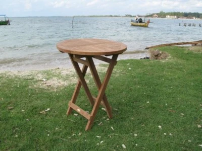 BESTOM TEAK Tisch - massiver Klapptisch 60cm rund