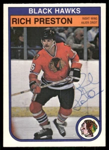 Rich Preston #71 Signed 1982 O-Pee-Chee Chicago Blackhawk Autograph Hockey Card - Picture 1 of 2