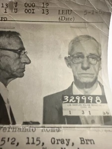 Original 1960s Vintage Mexican Man MUGSHOT PHOTO LAPD Los Angeles Police Dept. - Picture 1 of 18