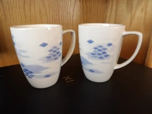 Corelle Square BLUE DIAMONDS Coffee, Tea, Mugs, Cups, - Picture 1 of 3