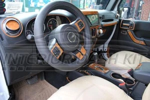 KIT DE MOLDURAS DE TABLERO DE MADERA BURL INTERIOR PARA JEEP WRANGLER SPORT 2014 2015 2016 2017 - Imagen 1 de 4