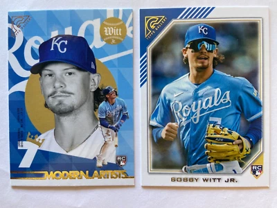 (2) 2022 Topps Gallery Bobby Witt Jr Modern Artists Rookie Card + Base Royals RC - Image 1 of 2