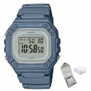 Reloj cronógrafo Casio W-218HC-2AV, banda de resina azul, alarma, iluminador W218HC - Imagen 1 de 4