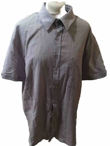 "Camisa de manga corta gris de algodón/lino para hombre Reino Unido XL 48"" pecho ENVÍO GRATUITO" - Imagen 1 de 5