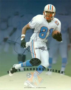 Chris Sanders autographed 8x10 Photo (Houston Oilers) - Picture 1 of 1