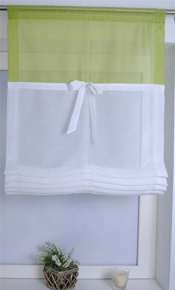 Kutti romantisches Raffrollo »Rainbow« weiß-grün + Zubehör  - Bild 1 von 1