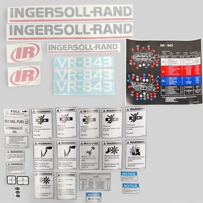 KIT DE CALCOMANÍAS DE VINILO MANIPULADOR TELESCÓPICO INGERSOLL RAND VR843, CANTIDAD 34 CALCOMANÍAS Foto 1 de 4