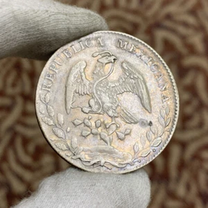 1893 Go Guanajuato 8 Reales R.S. 10 D 20 G .903 Silver Mexico Coin - Picture 1 of 12