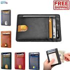 Slim Wallet Credit Card Holder Mens RFID Blocking Pocket ID Money PU Leather  For Sale