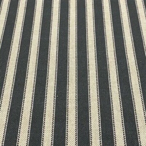 Tela de tapicería ciega romana cortina negra beige a rayas Harlow - Imagen 1 de 5