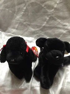 TY BEANIE BABY LUKE AND GIGI *Tag Errors* On Both Dogs Free Shipping - Picture 1 of 11