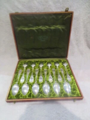 Gorgeous 1900 French 950 silver 12 coffee spoons barocco st Henin for Taburet - Imagem 1 de 4