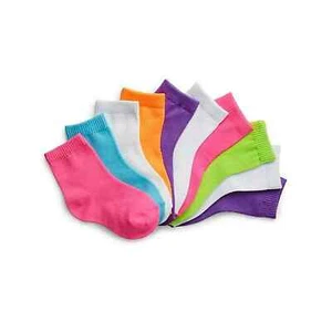 Hanes® Girls and Toddler Girls Ankle Socks, 10-Pack " ARCH SUPPORT" - Picture 1 of 6