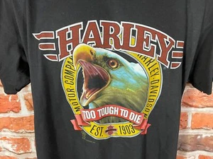 vintage deadstock 1987 Harley Davidson Too Tough To Die shirt - sz XL eagle 80s - Picture 1 of 6