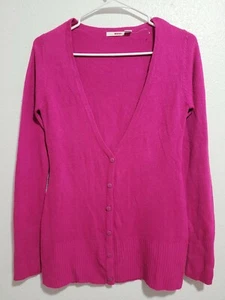 BONGO Women's Cardigan Sweater Long Sleeve V-Neck Button Up Pink Color. Size S - Picture 1 of 12