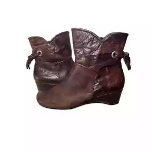Stivaletti Josef Siebel donna marrone pelle boho cerniera laterale EU 40 US 9 - Foto 1 di 14