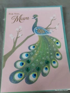 PAPYRUS Birthday Card Sealed Unopened C Mom Peacock 7 x 5 - Picture 1 of 4